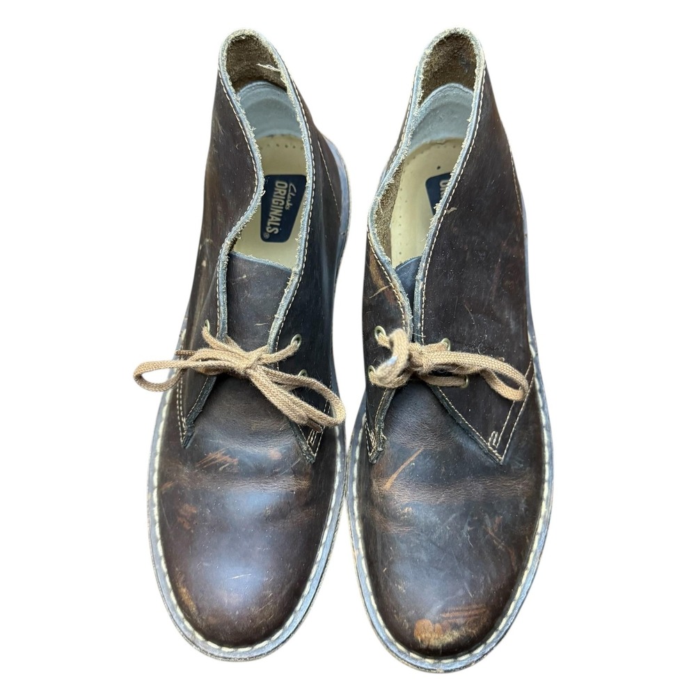 Clarks Boots Womens 10 Brown Leather Originals‎ Desert Ankle Lace Up Shoes